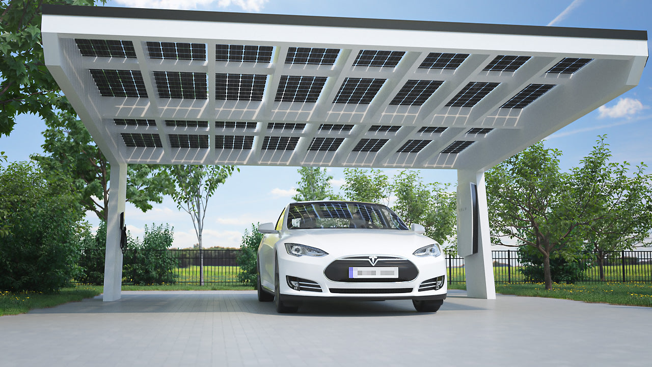 Solarcarports für Firmenkunden - Preise zzgl. Mwst. und zzgl. Montage / Fundamente.