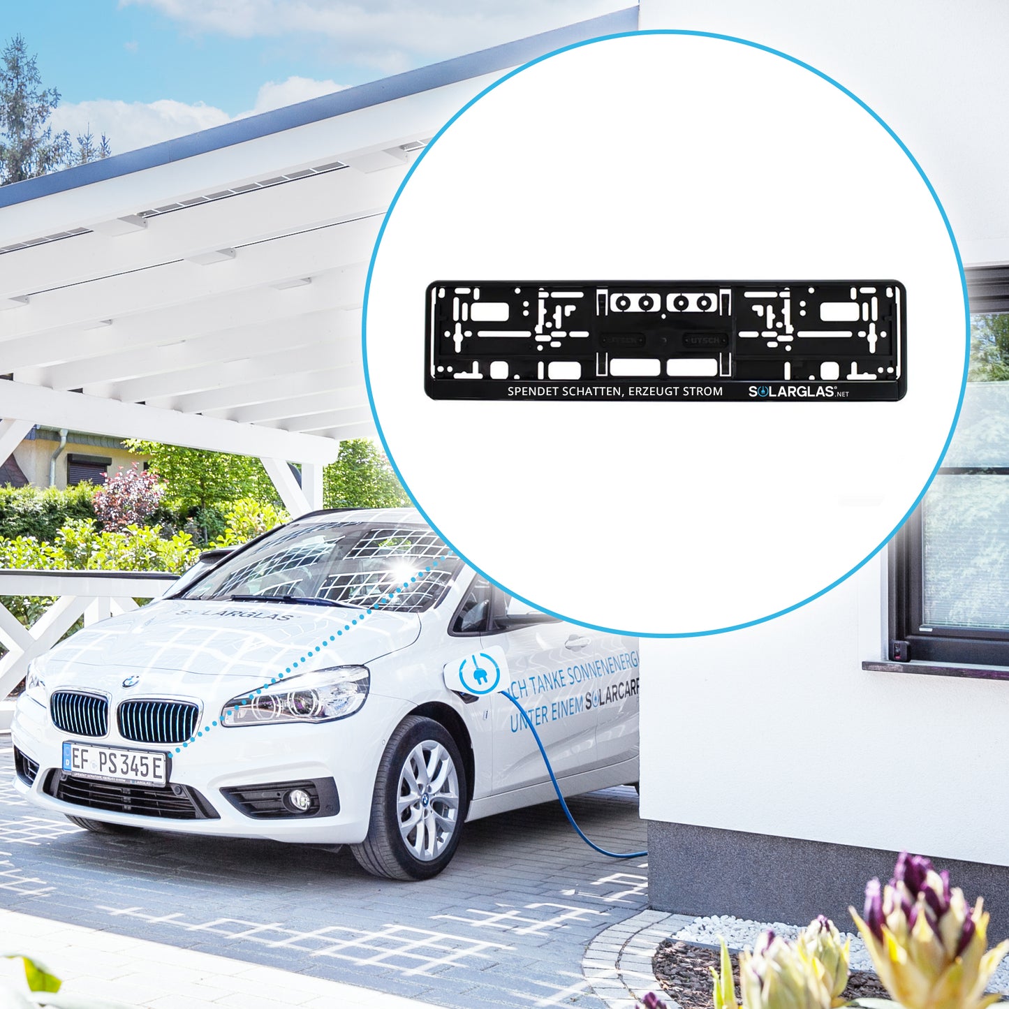 Solarglas Kennzeichenhalter