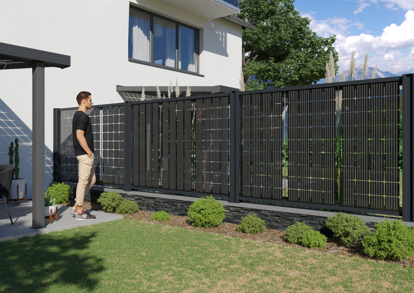 Solarzaun 2.30 m Breit